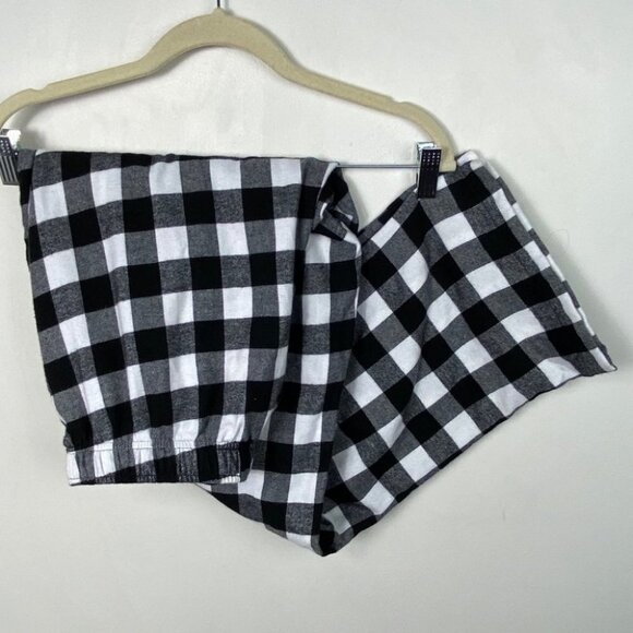 NEW Rachel Parcell Plaid Flannel Pajama Bottom Pants Black White Check Nordstrom - Picture 7 of 10